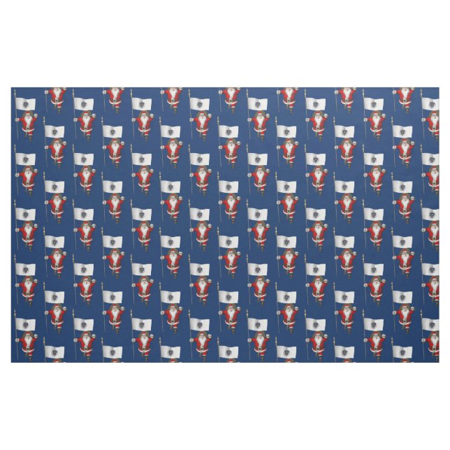 Tissu Le Père Noël Arrive Au Massachusetts (Fat Quarter)