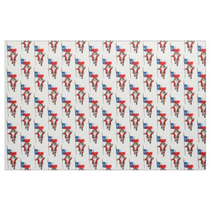 Tissu Le Père Noël Arrive Au Texas