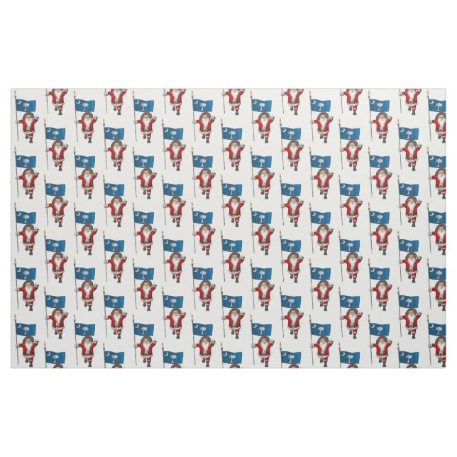 Tissu Le Père Noël Arrive En Caroline Du Sud (Fat Quarter)