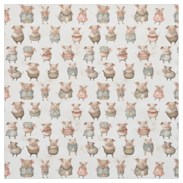 Tissu Le plaisir du cochon : Whimsy Pig (Échantillon)