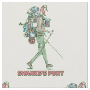 Tissu Le poney de Shanks randonneur drôle marche