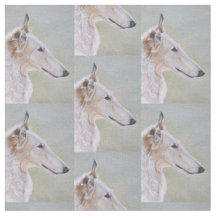 Tissu Le portrait de chien de la Wolfhound russe de Borz