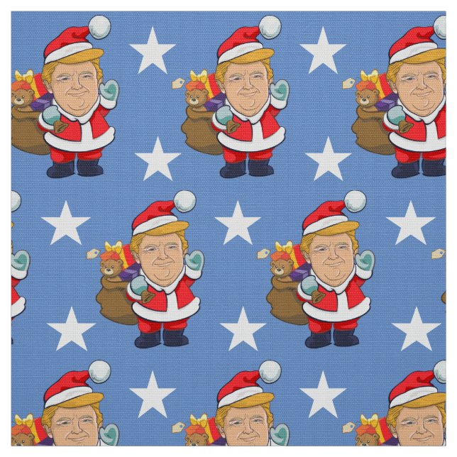 Tissu Le Président joyeux Donald Trump Père Noël| Noël (Échantillon)