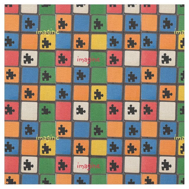 Tissu Le puzzle de sensibilisation sur l'autisme rapièce (Fermer)