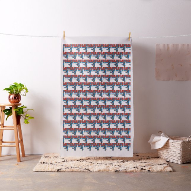 Tissu Le rouge, le bleu blanc vont chariot (In Situ)