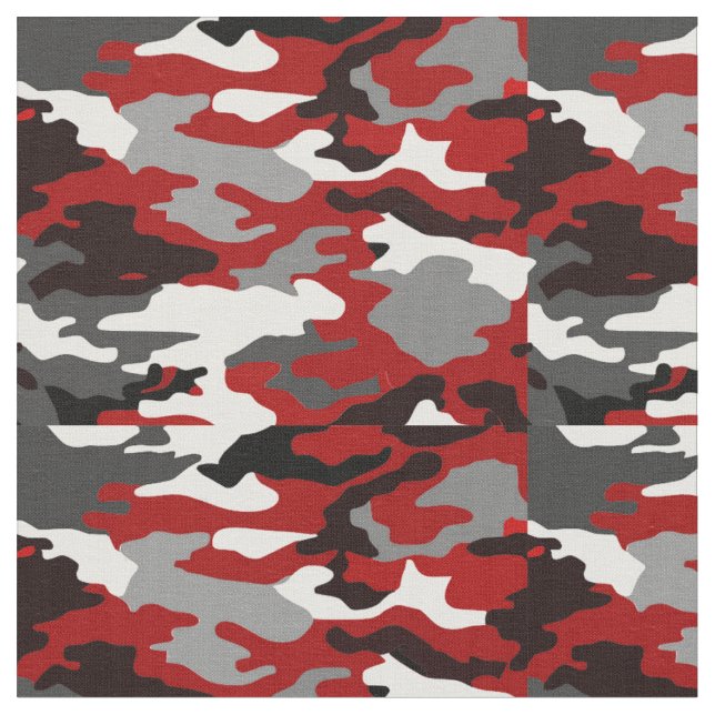 Tissu Le rouge ombrage Camo (Fermer)