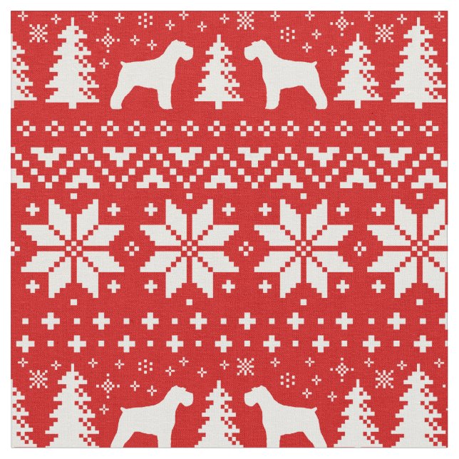 Tissu Le Schnauzer silhouette le motif de Noël (Fermer)