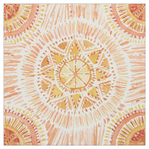 Tissu Le SOLEIL RAYONNE l'aquarelle de mandala