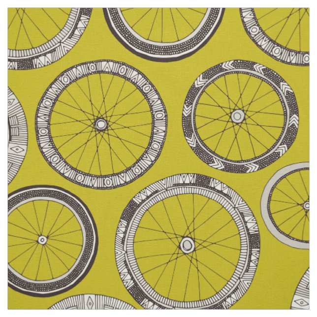 Tissu le vélo roule chartreuse (Échantillon)