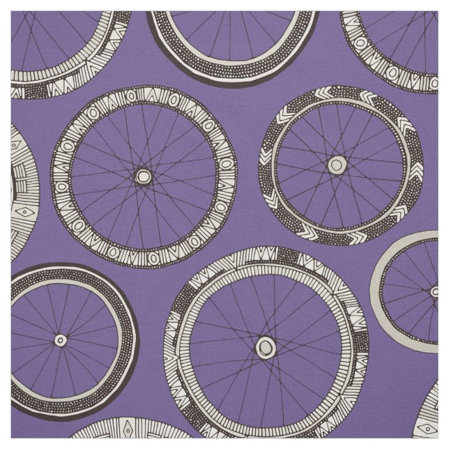Tissu le vélo roule la violette (Échantillon)