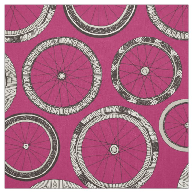 Tissu le vélo roule le rose (Échantillon)