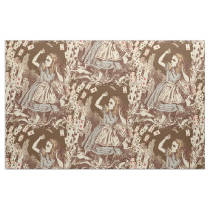 Tissu Le vol vintage d'Alice carde la sépia