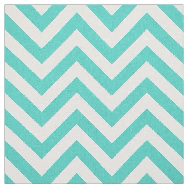 Tissu Le zigzag bleu et blanc turquoise barre le motif (Échantillon)