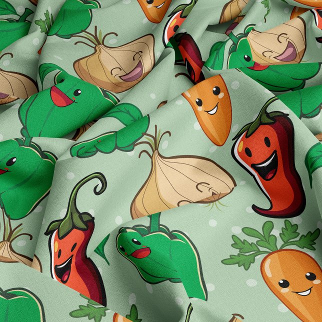 Tissu Légumes souriants (Créateur téléchargé)