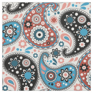 Tissu L'élégance bohème de Paisley Bleu Riche Perse