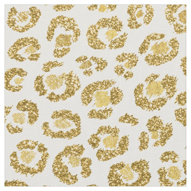 Tissu Léopard scintillant d'or de Faux fascinant (Fermer)