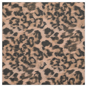 Tissu Leopard - taches d'impression brun