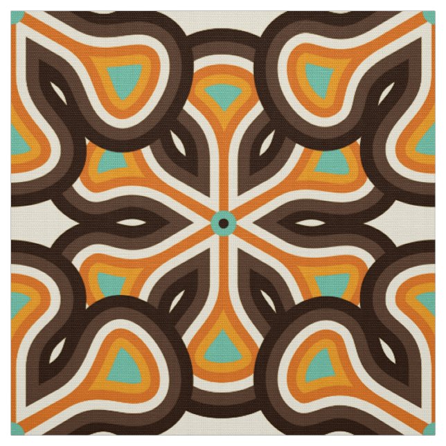 Tissu les années 70 motif rétro (Échantillon)