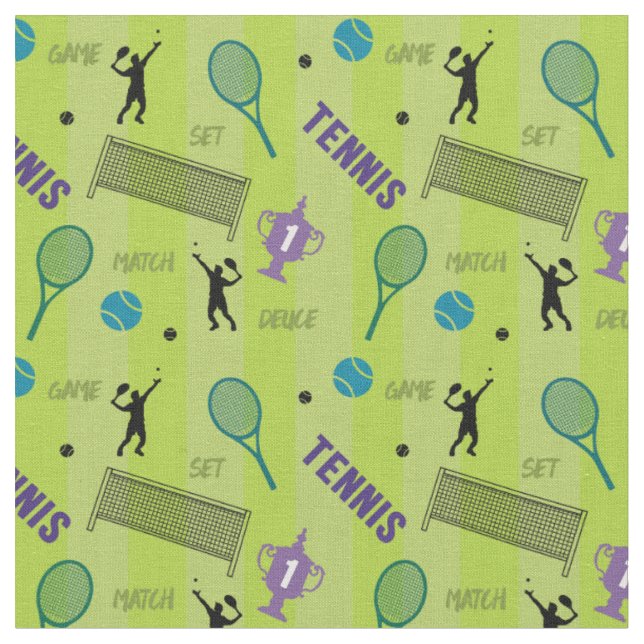 Tissu Les articles de tennis sur le arrière - plan vert  (Fermer)
