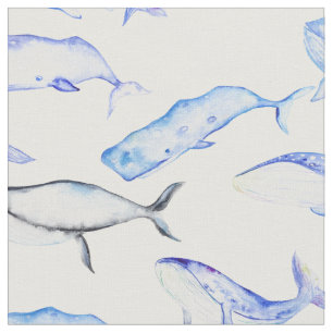 Tissu Les baleines aquatiques avec Motif des dauphins