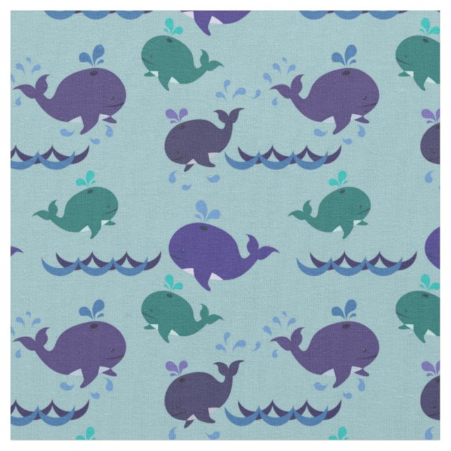 Tissu Les baleines pèsent sur les embarcations de Vie ma (Fermer)