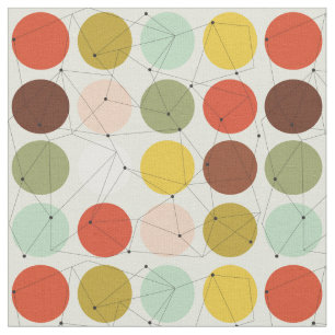 Tissu Les cercles de motif de Retro 1970