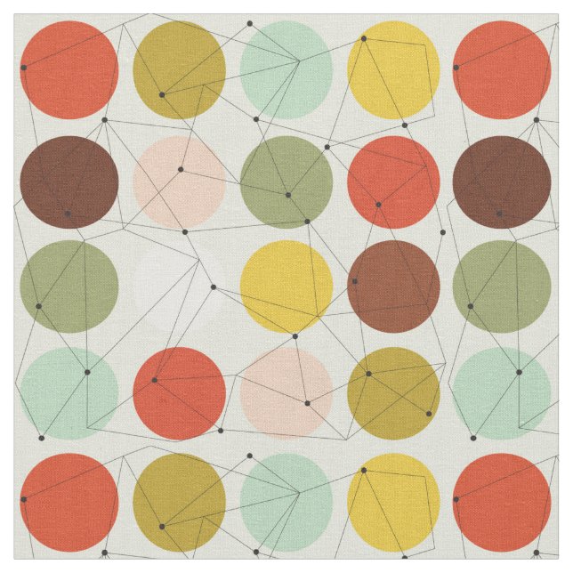 Tissu Les cercles de motif de Retro 1970 (Fermer)