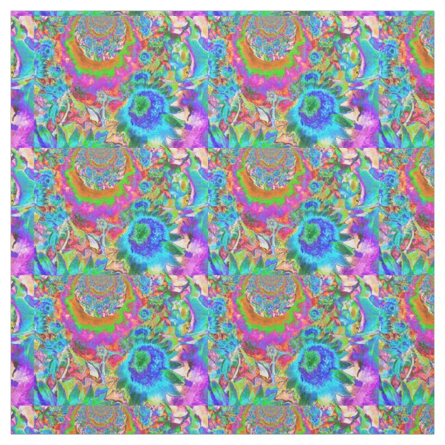 Tissu Les champs de tournesol pour toujours bleu (Échantillon)