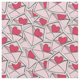 Tissu Les coeurs de Valentine sur des enveloppes