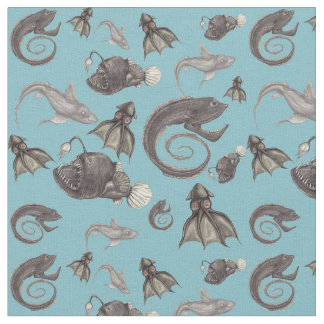 Tissu Les créatures de la mer profonde
