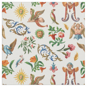 Tissu Les créatures mythologiques des oiseaux italiens 