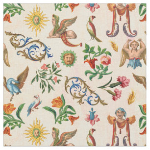 Tissu Les créatures mythologiques des oiseaux italiens