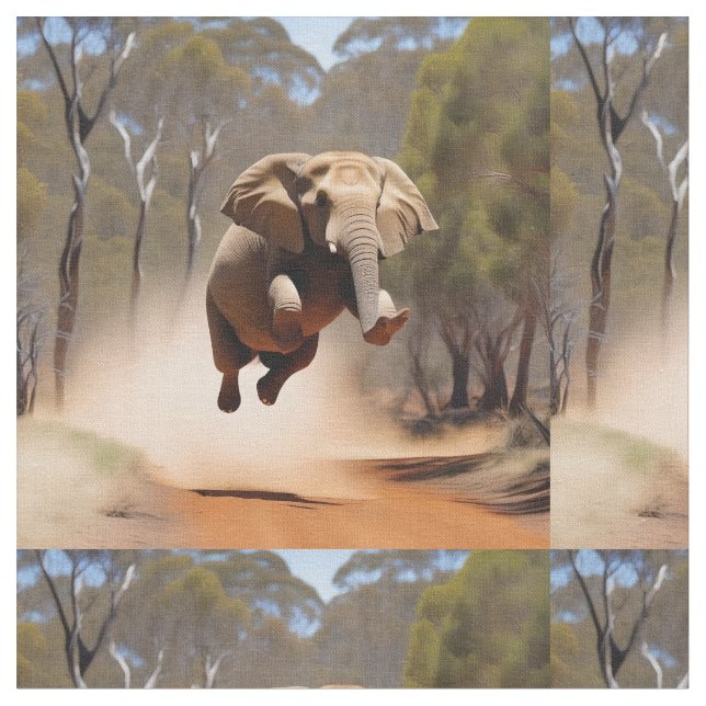 Tissu Les éléphants peuvent sauter, (Fermer)
