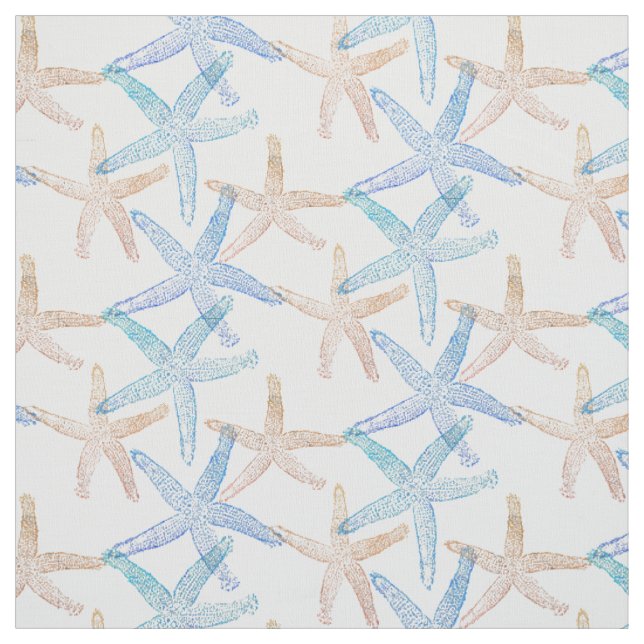 Tissu Les étoiles de mer mignonnes de danse tiennent le (Échantillon)