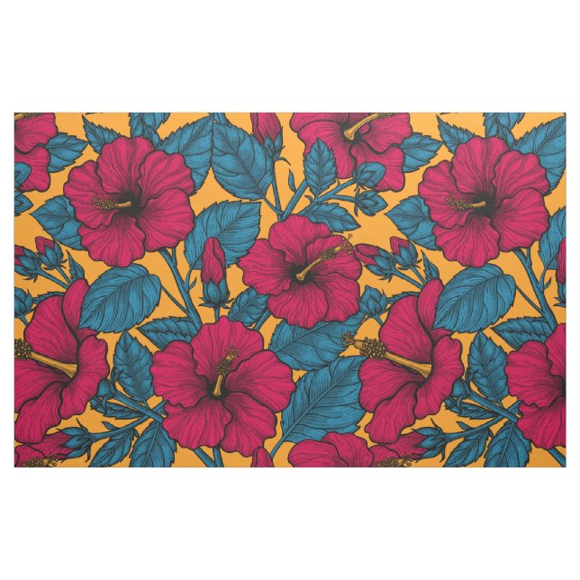 Tissu Les fleurs d'Hibiscus (Fat Quarter)