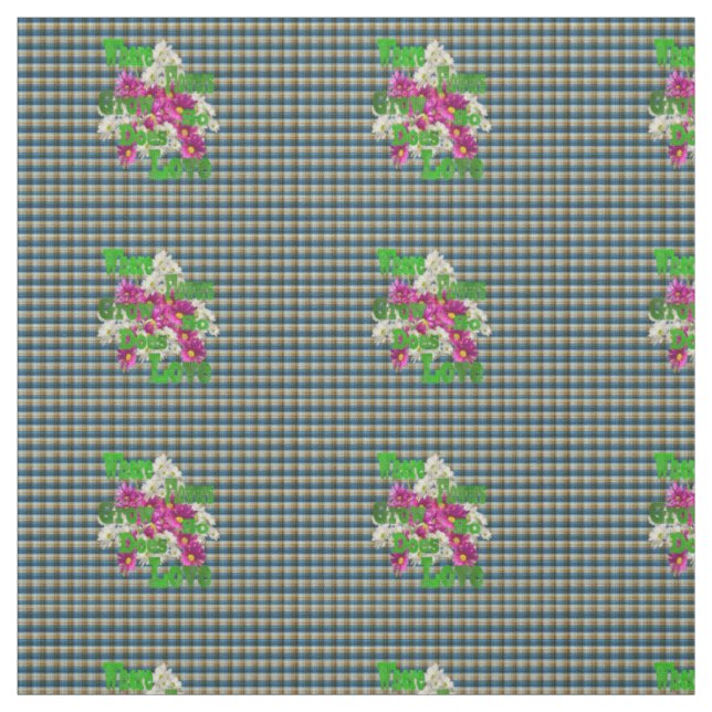 Tissu Les Fleurs Qui Croissent, L'Amour, (Échantillon)