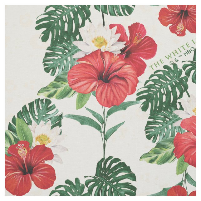 Tissu Les fleurs tropicales du Lotus Blanc (Échantillon)