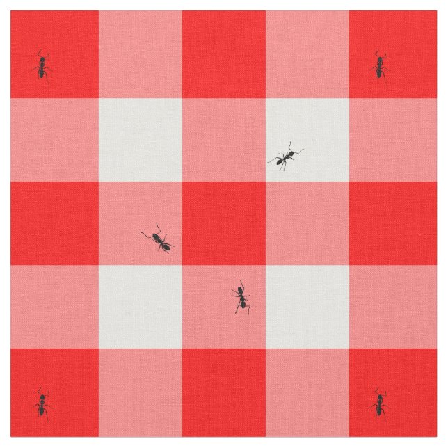 Tissu Les fourmis sur le guingan vérifie grandeur nature (Fermer)