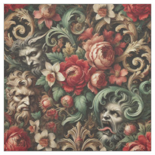 Tissu Les Frères verts - Carreau de déclaration gothique
