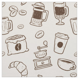 Tissu Les grains de café Brown ont illustré le motif