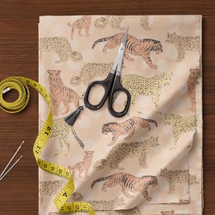 Tissu Les grands chats sur les Pois de pêche