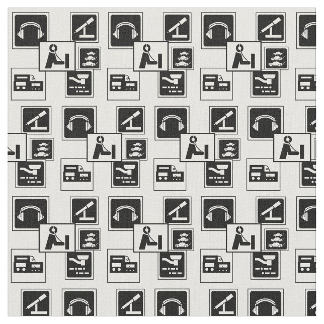 Tissu Les icônes de radio-amateur ont couvert de tuiles (Fermer)