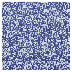 Tissu Les Japonais tourbillonnent motif - bleu marine et
