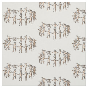 Tissu les lapins de lapin de danse en cercle répètent 