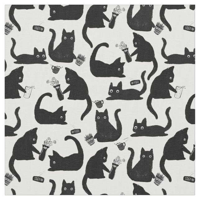 Tissu Les mauvais chats frappent des trucs sur (Fermer)