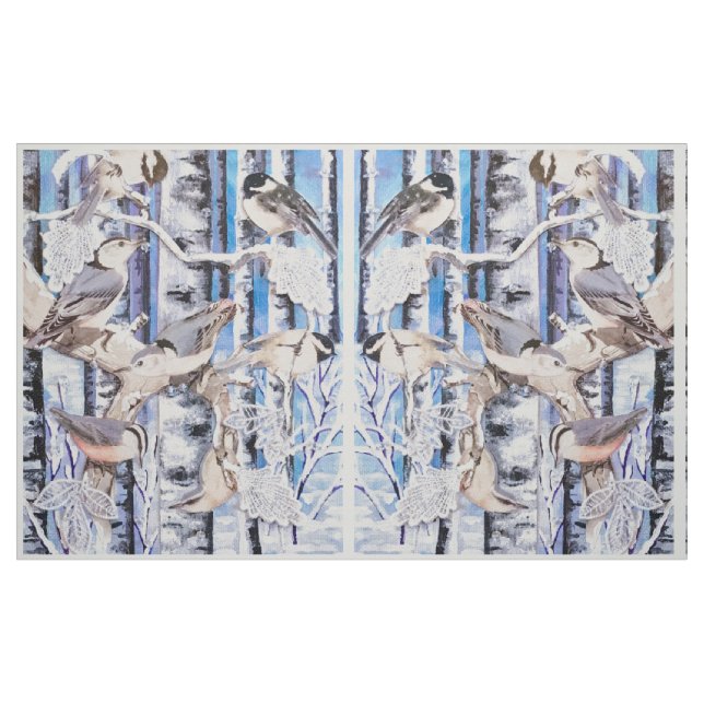 Tissu Les oiseaux d'hiver (Fat Quarter)
