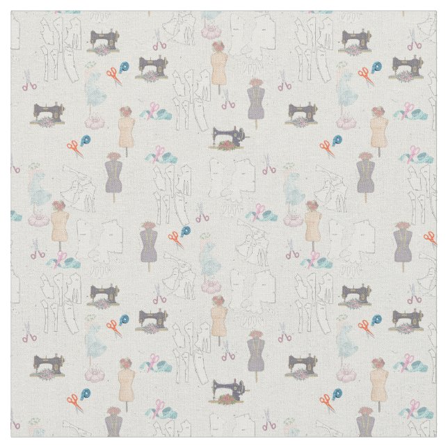 Tissu Les outils du styliste mode (Fermer)