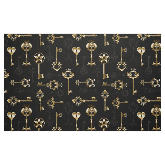 Tissu Les Patters de Seamless avec Golden Keys (Fat Quarter)
