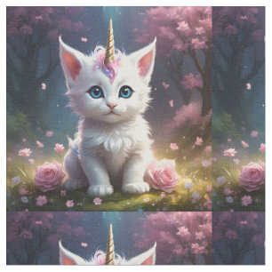 Tissu "Les pattes étincelantes : Le chaton Unicorn Encha