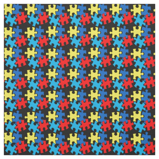 Tissu Les pièces du puzzle de l'autisme - Petites (Échantillon)